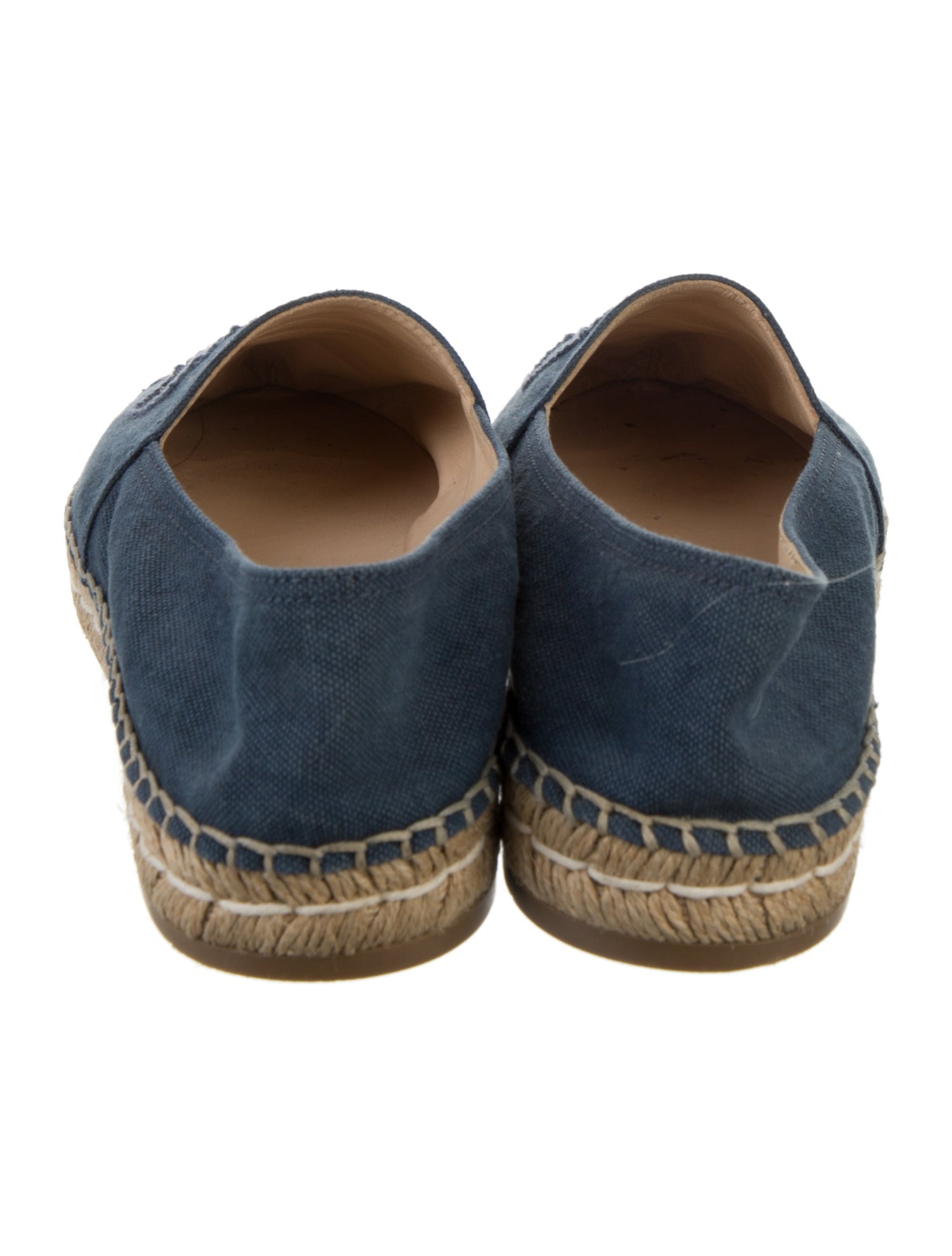 Prada Denim Embroidered Accent Espadrilles